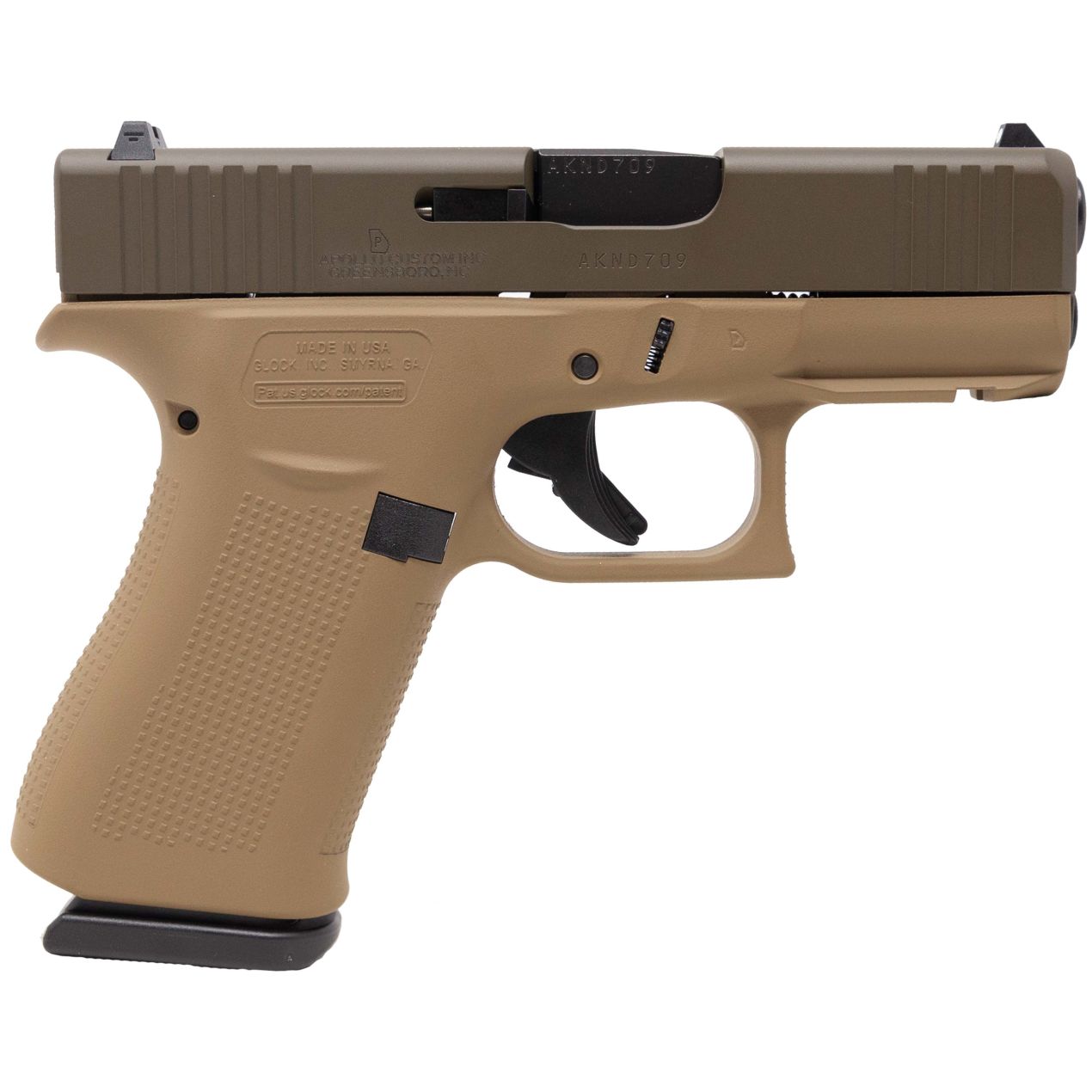 Handguns Apollo Custom|Glock 43X 9MMLUGER GLK 43X 9MM 10RD DDE PATB RAIL